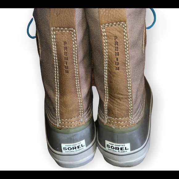 Sorel 1964 Premium Canvas Mid-Calf Waterproof Boots with Turquoise Laces - Picture 6 of 16